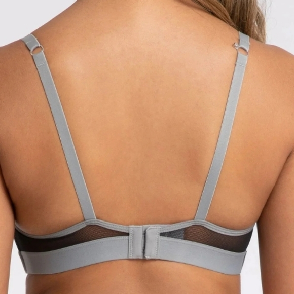 NWT ALL YOU LIVELY, no wire, padded covertable strap bra, gray / black - Picture 3 of 15